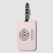 Étiquette À Bagage Élégant Blush Pink Entreprise Logo d'entreprise (Devant Vertical)