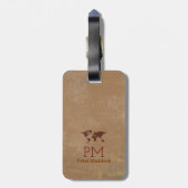 Étiquette À Bagage élégant brun nom de voyage (Dos Vertical)