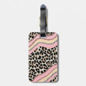 Étiquette À Bagage Elégant Cheetah moderne  (Dos Vertical)