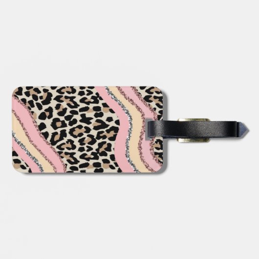Étiquette À Bagage Elégant Cheetah moderne  (Dos horizontal)