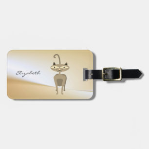 Étiquette À Bagage Élégant Chic de Style - Chat Fantaisiste, Personna