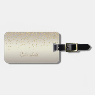 Étiquette À Bagage Élégant Chic de Style - Confetti-Diamant en Feuill