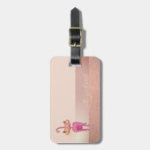 Étiquette À Bagage Élégant Chic élégant, Chat Whimsical (Devant Vertical)