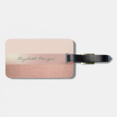 Étiquette À Bagage Élégant Chic Élégant, Fleur Haut Talon (Dos horizontal)