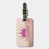Étiquette À Bagage Élégant Chic élégant, Glittery Tiara Princess (Devant Vertical)