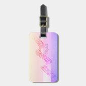 Étiquette À Bagage Élégant Chic élégant, Notes musicales (Devant Vertical)