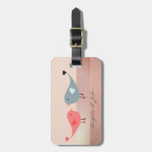 Étiquette À Bagage Élégant Chic Élégant, Oiseaux (Devant Vertical)