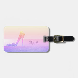Étiquette À Bagage Élégant Chic et Stylé, Talon Haut Pailleté