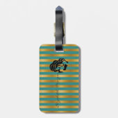 Étiquette À Bagage Élégant Chic - Silhouette fille, Personnalisé (Dos Vertical)