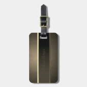 Étiquette À Bagage Elégant Cool de luxe rayé (Devant Vertical)