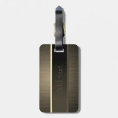 Étiquette À Bagage Elégant Cool de luxe rayé (Dos Vertical)