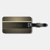 Étiquette À Bagage Elégant Cool de luxe rayé (Dos horizontal)