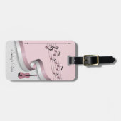 Étiquette À Bagage Élégant Coque de l'instrument en alto rose (Devant horizontal)