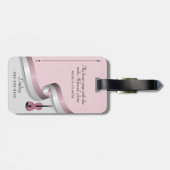 Étiquette À Bagage Élégant Coque de l'instrument en alto rose (Dos horizontal)