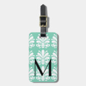 Étiquette À Bagage Elégant Damask Shell Flourdissant Personnalisé (Devant Vertical)