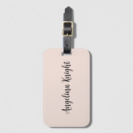 Étiquette À Bagage Élégant Design Chic Plain écriture Script (Devant Vertical)