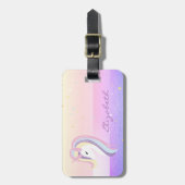 Étiquette À Bagage Élégant Design Chic, Unicorne (Devant Vertical)