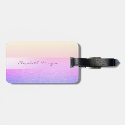 Étiquette À Bagage Élégant Design Chic, Unicorne (Dos horizontal)