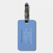 Étiquette À Bagage Élégant do-it-yourself Monogramme Nom & Infos, Ble (Dos Vertical)
