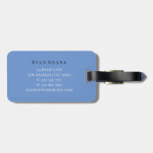 Étiquette À Bagage Élégant do-it-yourself Monogramme Nom & Infos, Ble (Dos horizontal)