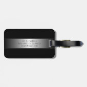 Étiquette À Bagage Élégant écriture de script de monogramme modifiabl (Dos horizontal)