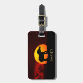 Étiquette À Bagage Elégant éléphant et lever de soleil dans la jungle (Devant Vertical)