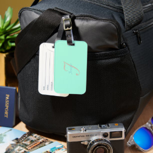 Étiquette À Bagage Élégant et simple monogramme pastel