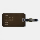 Étiquette À Bagage Élégant Faux Embossé Monogramme Brûlé Brown (Dos horizontal)