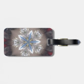 Étiquette À Bagage Élégant Festif Star de Noël Bleu brillant Blanc (Dos horizontal)