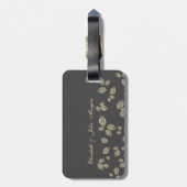 Étiquette À Bagage Élégant Feuilles chic or (Dos Vertical)