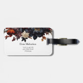 Étiquette À Bagage Élégant floral (Dos horizontal)