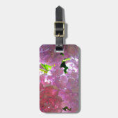Étiquette À Bagage Elégant flores rose douce hydrangée rose rose (Devant Vertical)
