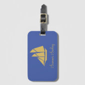 Étiquette À Bagage Elégant Golden Sailing Yacht (Devant Vertical)