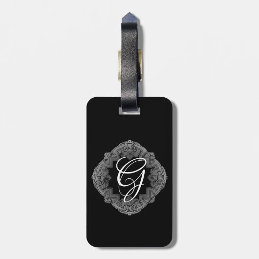 Étiquette À Bagage Élégant Goth Initial (Dos Vertical)