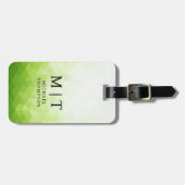 Étiquette À Bagage Elegant Green Light geometric Background (Devant horizontal)