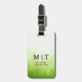 Étiquette À Bagage Elegant Green Light geometric Background (Devant Vertical)