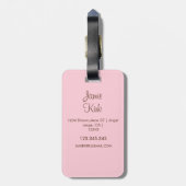 Étiquette À Bagage Elegant Grey and Gold Parties scintillant Monogram (Dos Vertical)