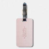 Étiquette À Bagage Élégant lettrage et monogramme | Rose Ombre (Dos Vertical)