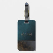 Étiquette À Bagage Elégant look de cuir Brown vert de luxe (Dos Vertical)