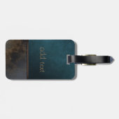 Étiquette À Bagage Elégant look de cuir Brown vert de luxe (Dos horizontal)