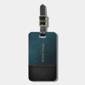 Étiquette À Bagage Elégant look Leathe Vert Luxe (Devant Vertical)