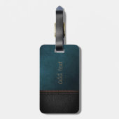 Étiquette À Bagage Elégant look Leathe Vert Luxe (Dos Vertical)
