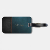 Étiquette À Bagage Elégant look Leathe Vert Luxe (Dos horizontal)