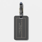 Étiquette À Bagage Elégant Lotus Or, Yoga (Dos Vertical)