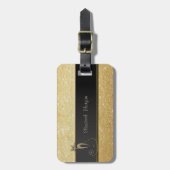 Étiquette À Bagage Elégant Luxe Sophistiqué, Chat, Glitterie (Devant Vertical)
