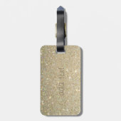 Étiquette À Bagage Élégant Luxe Sophistiqué, Chat, Glitterie (Dos Vertical)