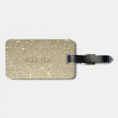 Étiquette À Bagage Élégant Luxe Sophistiqué, Chat, Glitterie (Dos horizontal)