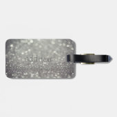 Étiquette À Bagage Elégant Luxe Sophistiqué, Glittery Cat, Bokeh (Dos horizontal)