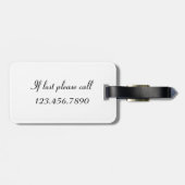 Étiquette À Bagage Élégant M. et Mme Nom Mariage noir (Dos horizontal)