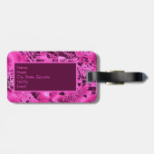 Étiquette À Bagage Élégant marbre rose audacieux Monogramme Typograph (Dos horizontal)